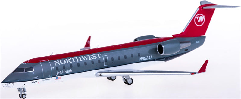 NG Models Northwest Airlines for Bombardier CRJ200 N8524A 1:200 Airplane Pre-built Airliner Model Display