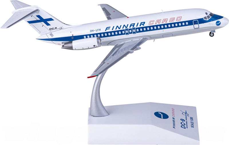JC Wings Finnair Cargo for McDonnell Douglas DC-9-15 OH-LYH 1:200 Airplane Pre-built Airliner Model Display