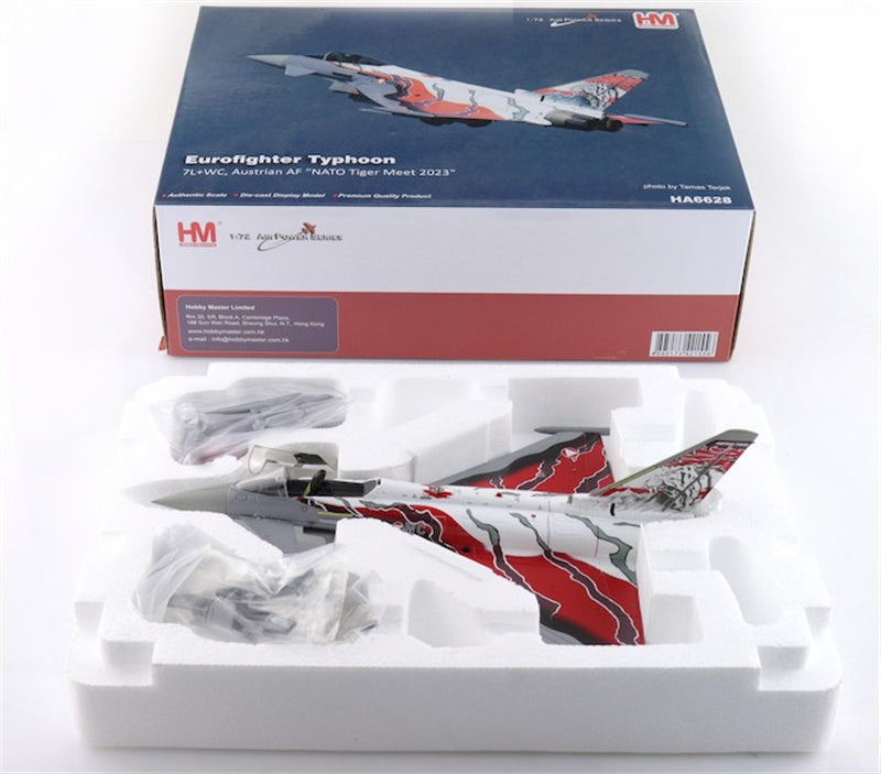 HOBBY MASTER Eurofighter Typhoon 7L+WC Austrian AF NATO Tiger Meet 2023 1:72 Aircraft Pre-built Model