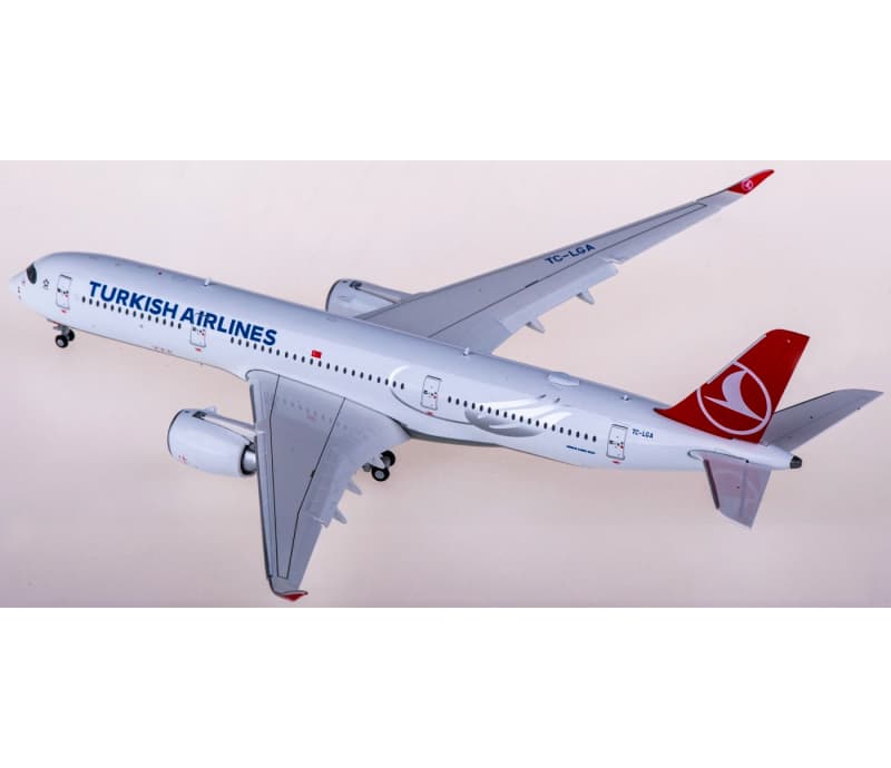 JC Wings Turkish Airlines Airbus A350-900XWB TC-LGA Flaps down 1:400 Aircraft Pre-built Airliner Model Display