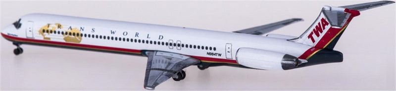 Herpa TWA for McDonnell Douglas MD-83 N984TW 1:500 Airplan Pre-built Airliner Model Display