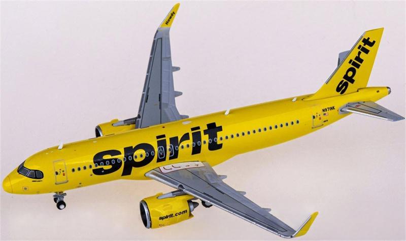 Geminijets Spirit Airlines for Airbus A320neo N971NK 1:400 Airplane Pre-built Airliner Model Display