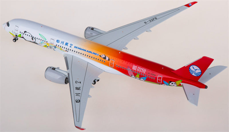 NG Models Sichuan Airlines Airbus A350-900 B-32F8 1:400 Diecast Model view 4