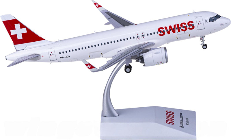 JC Wings Swiss for Airbus A320neo HB-JDA 1:200 Airplane Pre-built Airliner Model Display