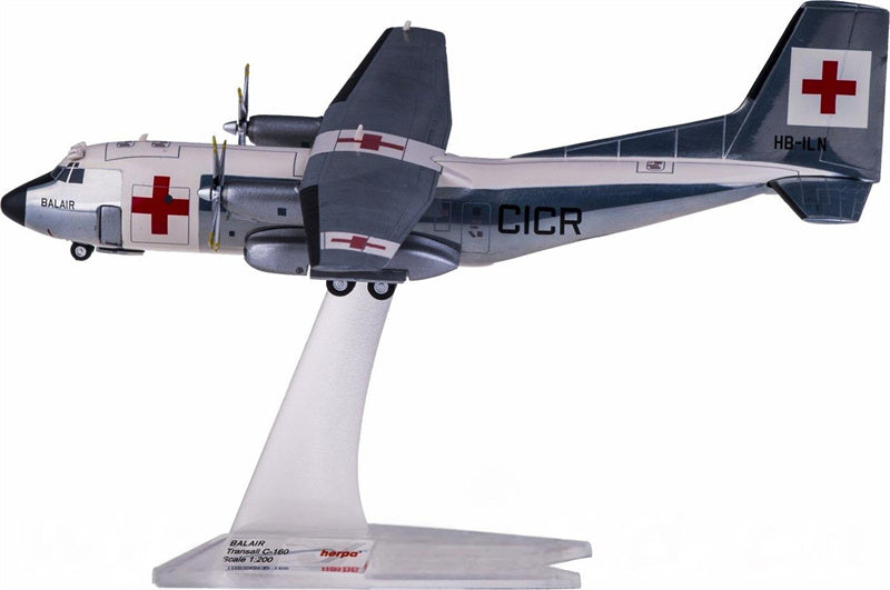Herpa Balair Transall C-160 HB-ILN 1:200 Diecast Model view 3