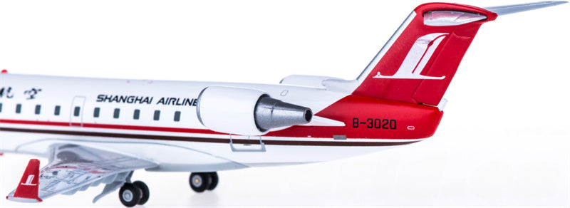 JC Wings Shanghai Airlines for Bombardier CRJ200 B-3020 1:200 Airplane Pre-built Airliner Model Display