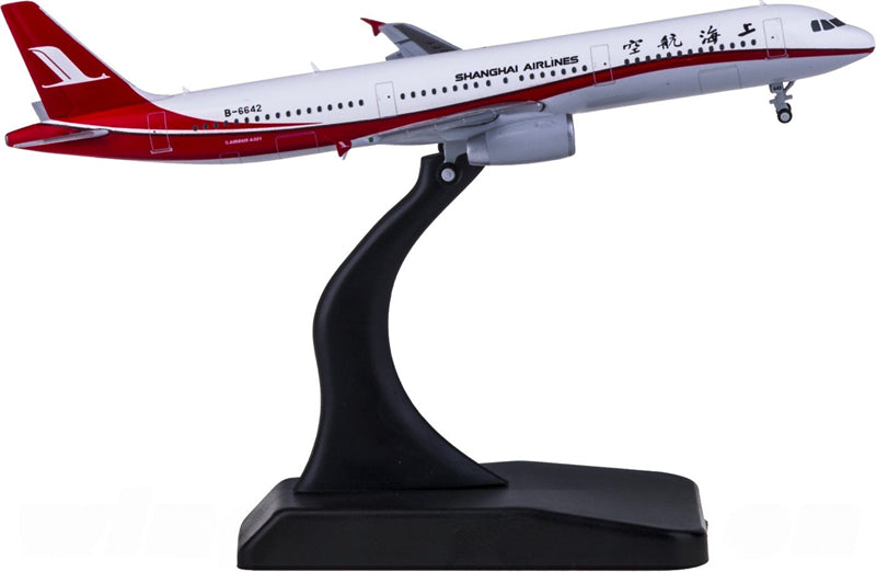JC Wings Shanghai Airlines for Airbus A321 B-6642 1:400 Airplane Pre-built Airliner Model Display