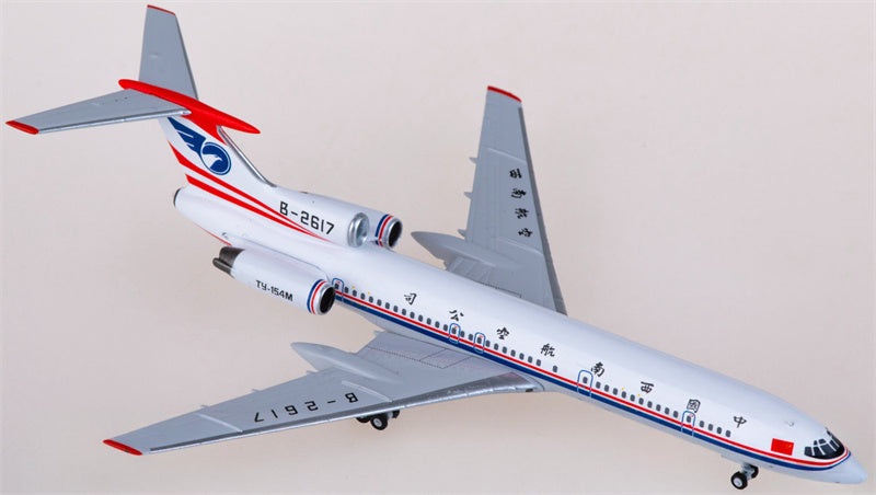 NG Models China Southwest Airlines for Tupolev TU-154M B-2617 1:400 Airplane Pre-built Airliner Model Display