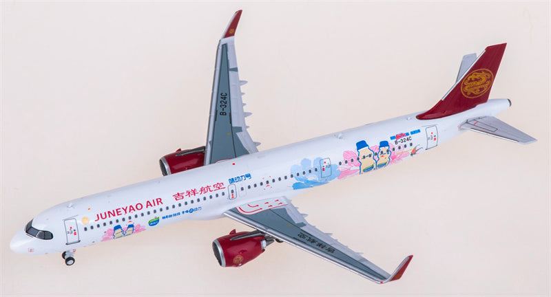 C Juneyao Airlines Airbus A321neo B-324C 1:400 Diecast Model view 2