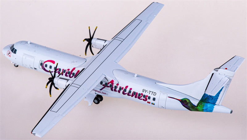 JC Wings Caribbean Airlines for ATR-72-600 9Y-TTD 1:200 Airplane Pre-built Airliner Model Display