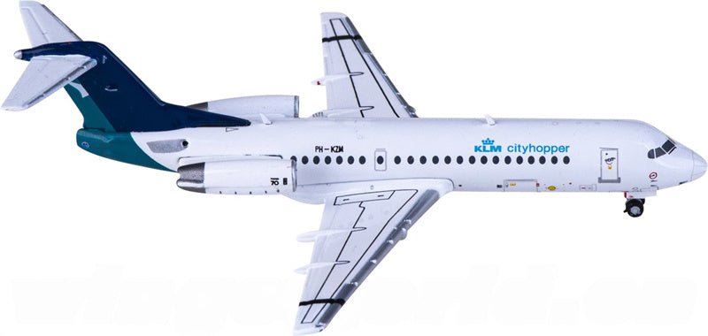 JC Wings KLM for Fokker 70 PH-KZM 1:400 Airplane Pre-built Airliner Model Display