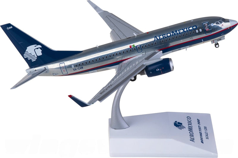 JC Wings Aeromexico for Boeing 737-700 XA-CAM Flaps Down 1:200 Airplane Pre-built Airliner Model Display