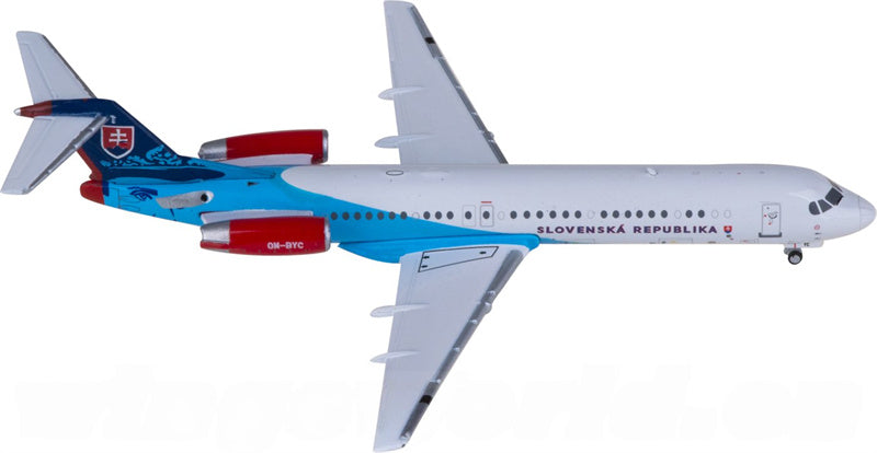 JC Wings Slovakia Government Flying Service for Fokker 100 OM-BYC 1:400 Airplane Pre-built Airliner Model Display