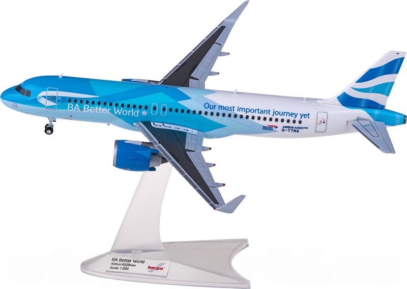 Herpa British Airways Airbus A320neo G-TTNA 1:200 ABS Model view 2