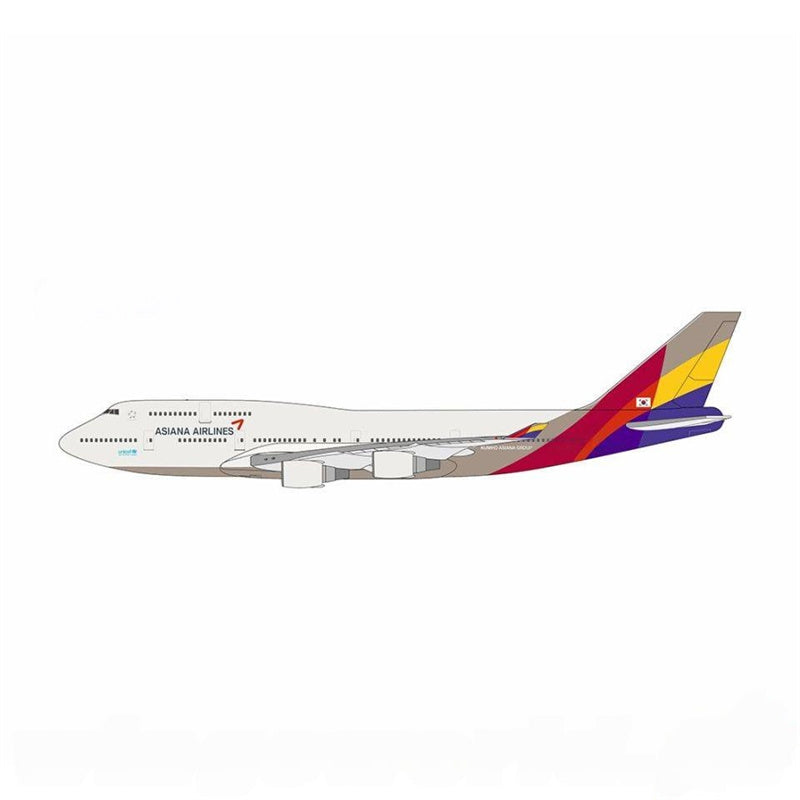 NG Models 1:400 Asiana Boeing 747-400 HL7428 Diecast Model view 1
