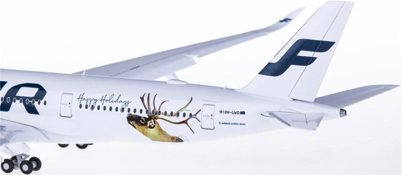 JC Wings Finnair Airbus A350-900 OH-LWD Happy Holiday Flaps Down 1:200 Diecast Model view 4