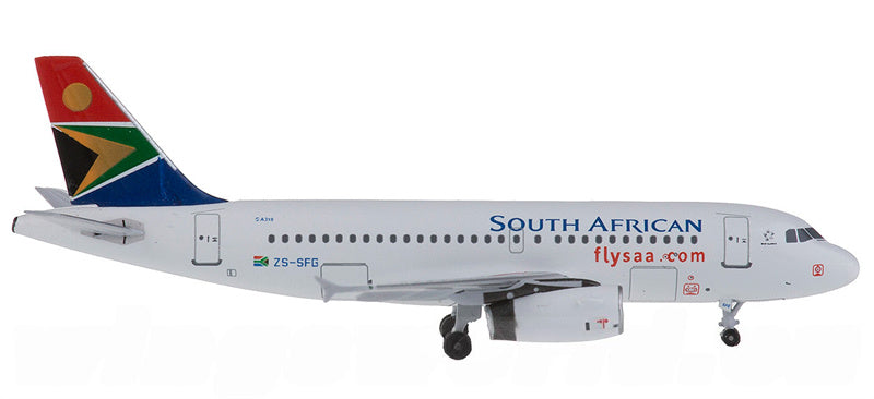 AeroClassics South African for Airbus A319 ZS-SFG 1:400 Airplane Pre-built Airliner Model Display