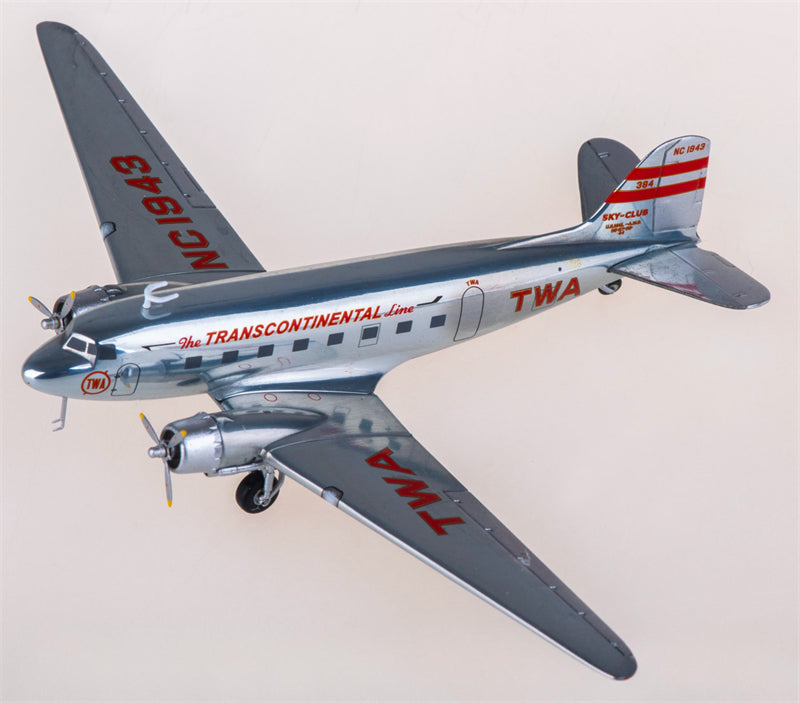 Geminijets Transcontinental & Western Air Douglas DC-3 NC1943 1:200 Diecast Model view 3