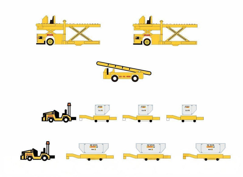 Fantasy Wings Cargo Container Set for DHL 1:400 Airplane Pre-built Airliner Model Display