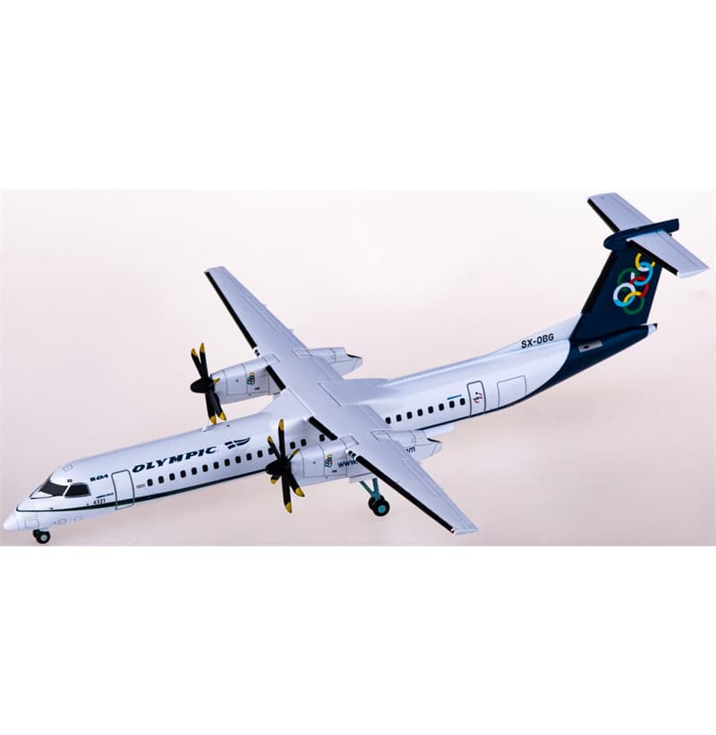 Herpa Olympic Air Bombardier Dash 8 Q400 SX-OBG 1:200 Aircraft Pre-built Airliner Model Display