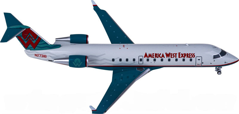 NG Models America West Express Airlines for Bombardier CRJ200LR N27318 1:200 Airplane Pre-built Airliner Model Display