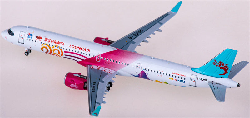 HYJLwings Loong Air for Airbus A321neo B-329R 1:400 Airplane Pre-built Airliner Model Display