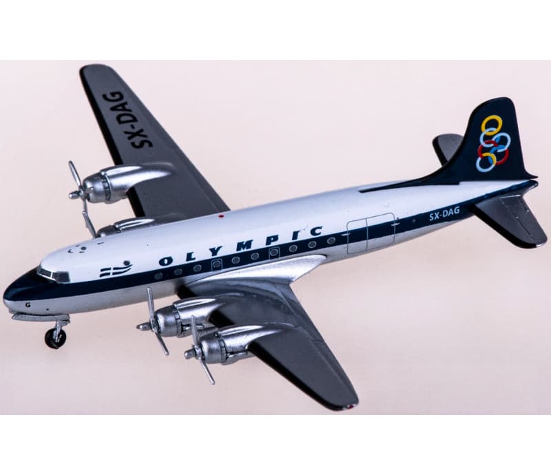 AeroClassics Olympic Air Douglas DC-4 SX-DAG 1:400 Aircraft Pre-built Airliner Model Display