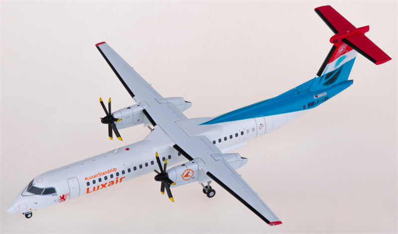 JC Wings Luxair for Bombardier for Dash 8-Q400 LX-LGE 1:200 Airplane Pre-built Airliner Model Display