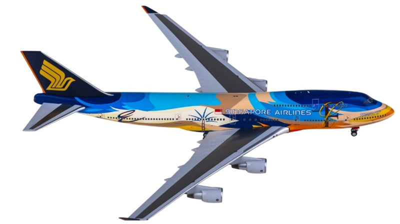 NG Models Singapore Airlines for Boeing 747-400 9V-SPK 1:400 Aircraft Pre-built Airliner Model Display