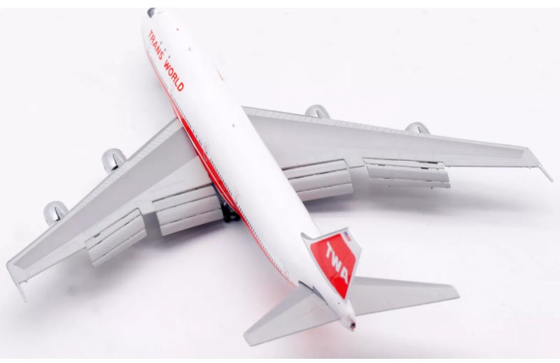 HX Models 1:400 TWA B747-100 N93107 Flaps down DIECAST Model