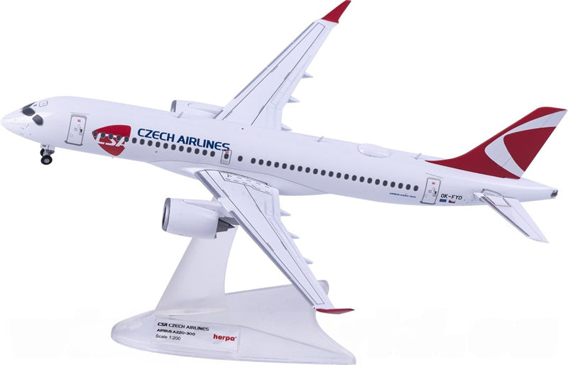 Herpa 1:200 Czech Airlines Airbus A220-300 OK-FYD Diecast Model