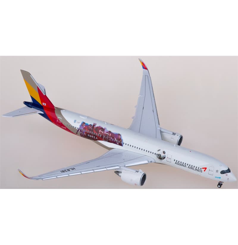 JC Wings Asiana Airbus A350-900XWB HL8381 Flaps down 1:400 Aircraft Pre-built Airliner Model Display