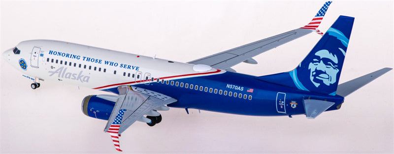 Geminijets Alaska Airlines Boeing 737-800 N570AS Honoring Those Who Serve 1:200 Diecast Model view 4