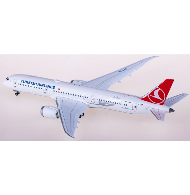 JC Wings Turkish Airlines Boeing 787-9 Dreamliner TC-LLF Flaps down 1:400 Aircraft Pre-built Airliner Model Display