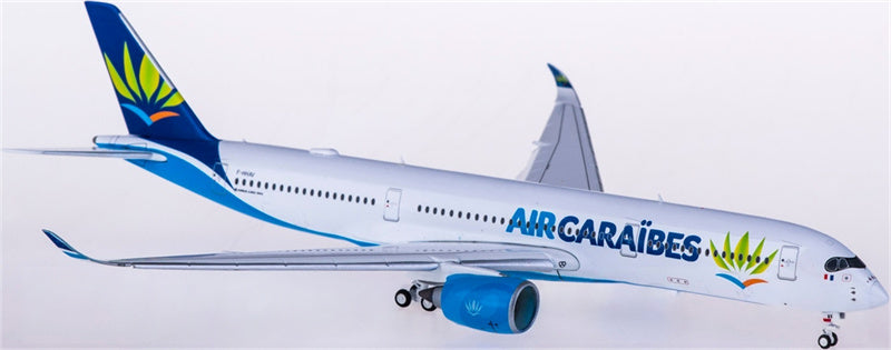 JC Wings Air Caraibes for Airbus A350-900 F-HHAV Flaps Down 1:400 Airplane Pre-built Airliner Model Display