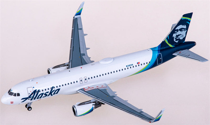 NGモデル アラスカ航空 エアバスA320 N361VA 1:400スケール 飛行機 組み立て済み旅客機モデル ディスプレイ
