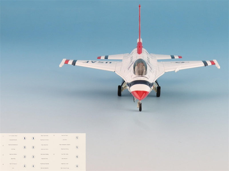 HOBBY MASTER F16C Fighting Falcon USAF Thunderbirds USAF RIAT 2017 (w/No.1 to No.6 decals) 1:72 Aircraft Pre-built Model