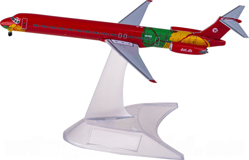 Herpa Danish Air Transport for McDonnell Douglas MD-83 OY-RUE Red fuselage 1:500 Airplane Pre-built Airliner Model Display