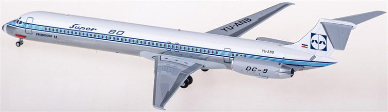 JC Wings Adria for McDonnell Douglas MD-82 YU-ANB 1:200 Airplane Pre-built Airliner Model Display