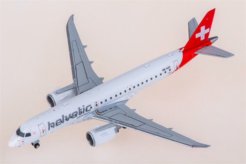 Geminijets Helvetic for Embraer ERJ-190E2 HB-AZC 1:400 Airplane Pre-built Airliner Model Display