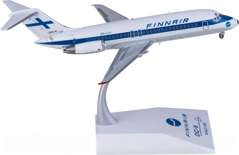 JC Wings Finnair for McDonnell Douglas DC-9-15 OH-LYI 1:200 Airplane Pre-built Airliner Model Display