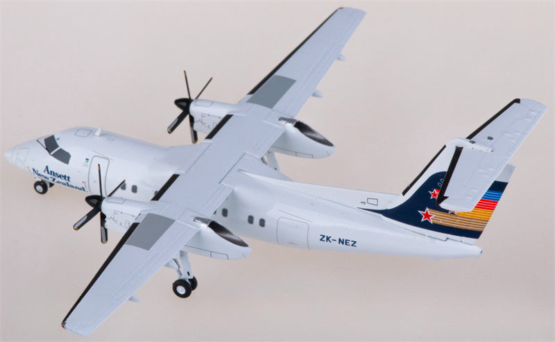JC Wings Ansett for Bombardier for Dash 8 Q100 ZK-NEZ 1:200 Airplane Pre-built Airliner Model Display
