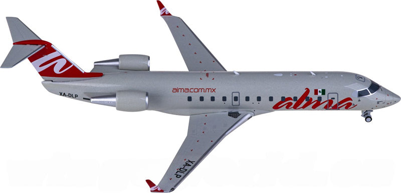 NG Models ALMA de Mexico for Bombardier CRJ200ER XA-DLP 1:200 Airplane Pre-built Airliner Model Display