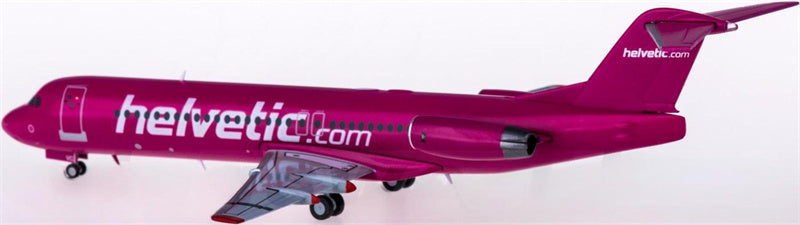 Herpa Helvetic Airways for Fokker 100 HB-JVC 1:200 Airplane Pre-built Airliner Model Display