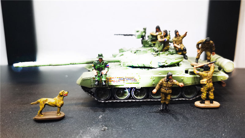 3R Russian tank crew set 7 figures with 1 dog 1:72 Soldier Pre-built Model
