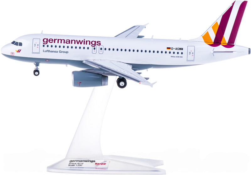 Herpa Germanwings for Airbus A319 D-AGWM 1:200 Aircraft Pre-built Airliner Model Display
