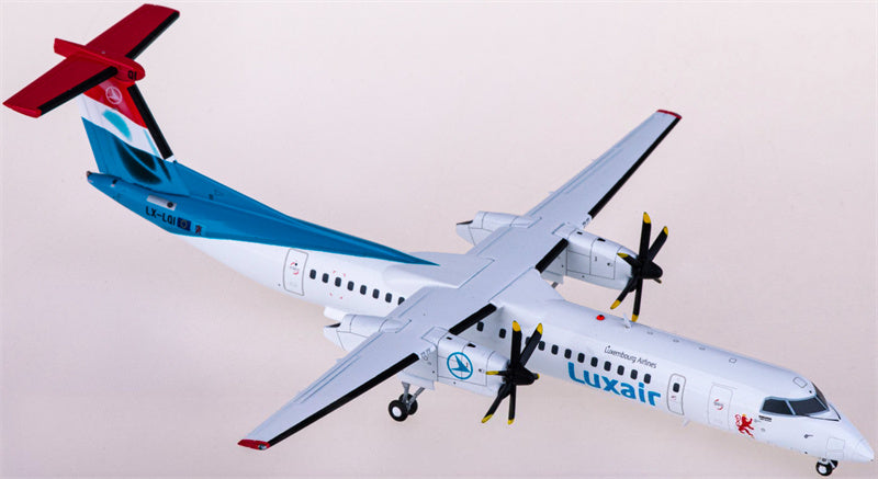 JC Wings Luxair for Bombardier for Dash 8 Q400 LX-LQI 1:200 Airplane Pre-built Airliner Model Display