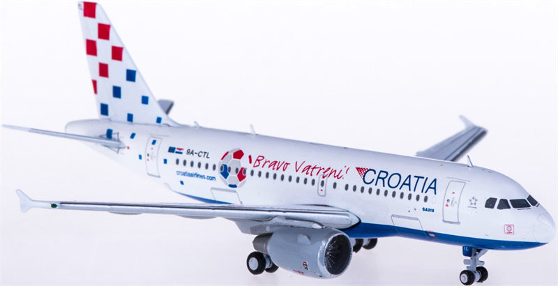 JC Wings Croatia Airlines for Airbus A319 9A-CTL Bravo Vatreni 1:400 Airplane Pre-built Airliner Model Display