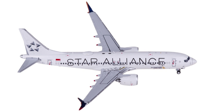 JC Wings Singapore Airlines for Boeing 737 MAX 8 9V-MBL Star Alliance 1:400 Aircraft Pre-built Airliner Model Display