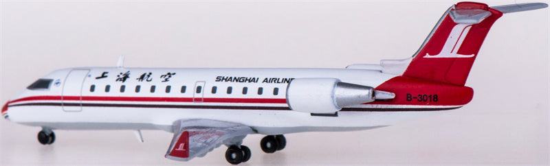 JC Wings Shanghai Airlines for Bombardier CRJ200ER B-3018 1:400 Airplane Pre-built Airliner Model Display